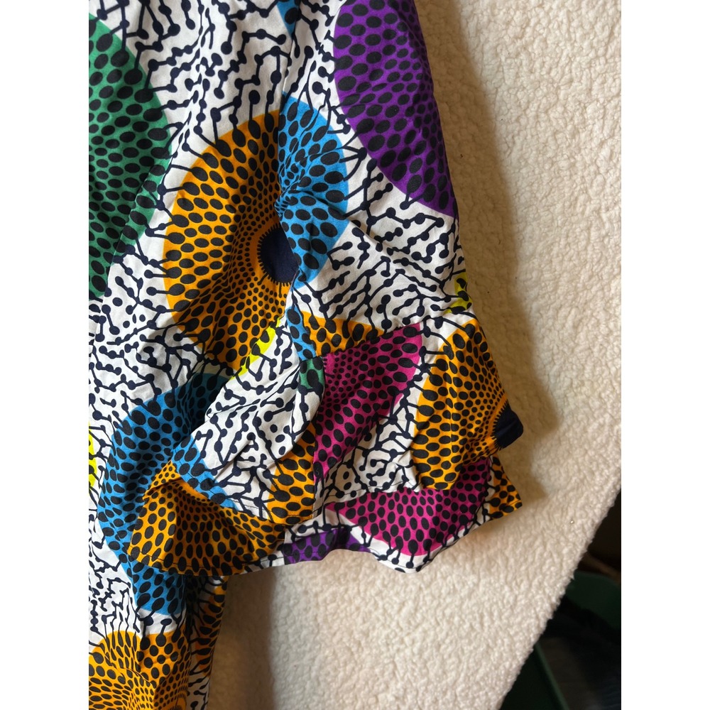 Shenbolen African Print Kimono Cardigan Multi Color Ankara Ruffle Sleeve 2XL NEW - Picture 7 of 9